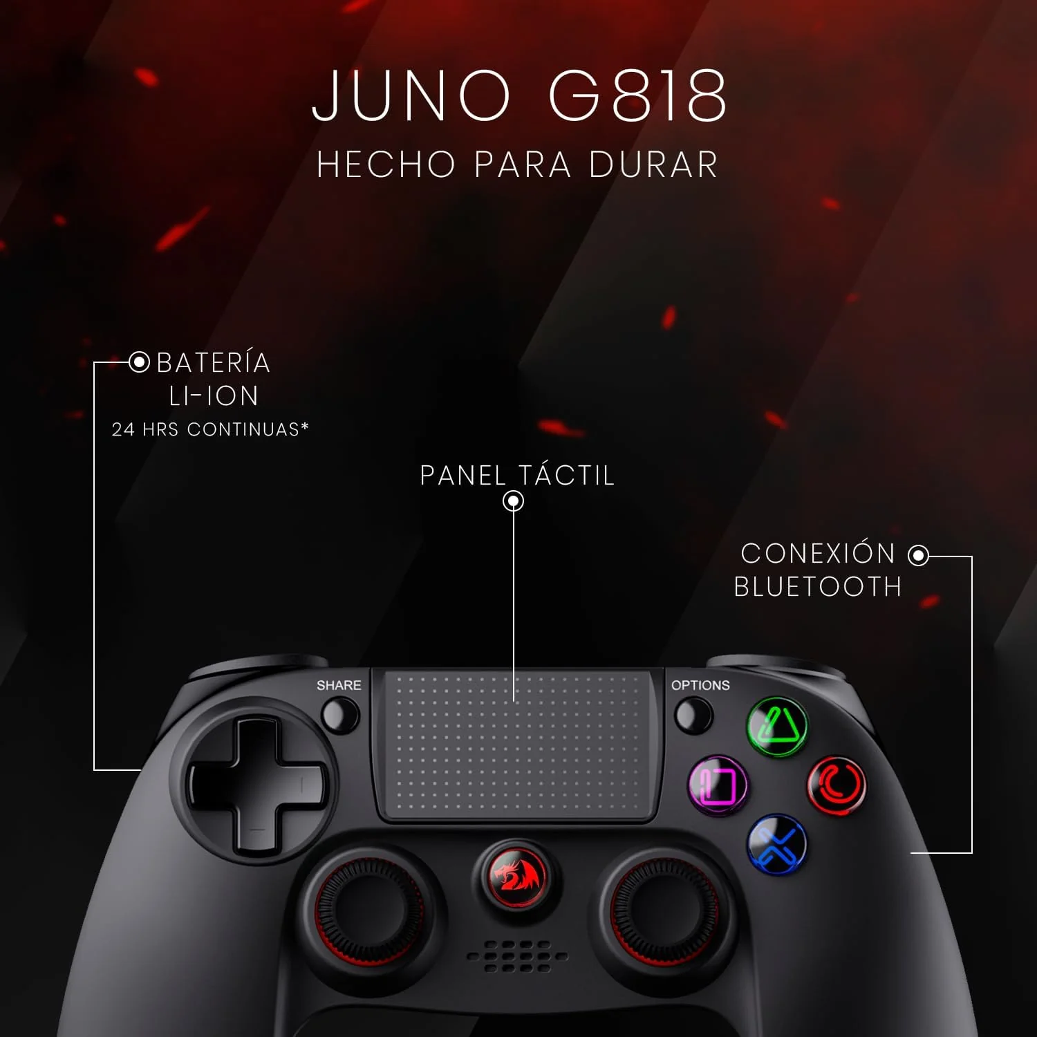Redragon Juno G818 Wireless Bluetooth Gamepad for PC Redragon Juno G818 Wireless Bluetooth Gamepad for PC
